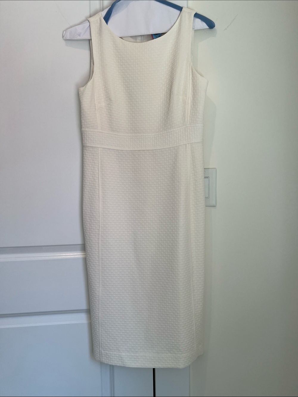 Ann Taylor Ivory Sleeveless Midi Sheath Dress